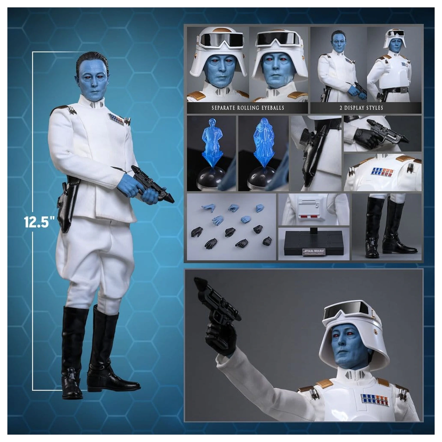 Star Wars: Rebels Television Masterpiece akciófigura 1/6 Grand Admiral Thrawn (Imperial Armor) 32 cm termékfotó
