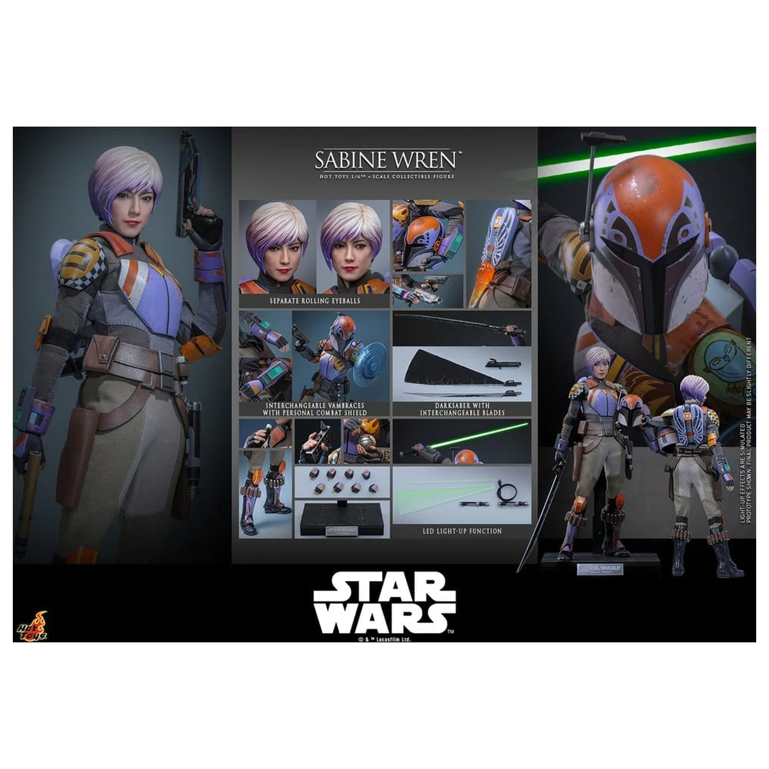 Star Wars: Rebels Television Masterpiece akciófigura 1/6 Sabine Wren 29 cm termékfotó