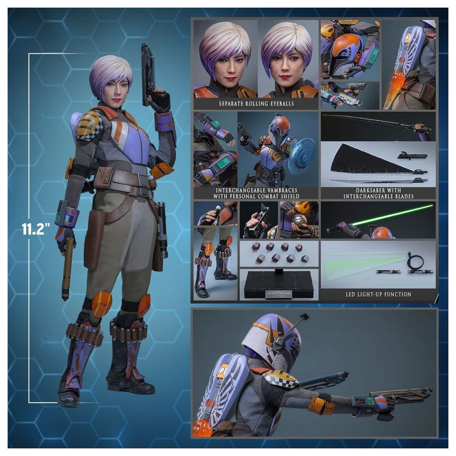 Star Wars: Rebels Television Masterpiece akciófigura 1/6 Sabine Wren 29 cm termékfotó