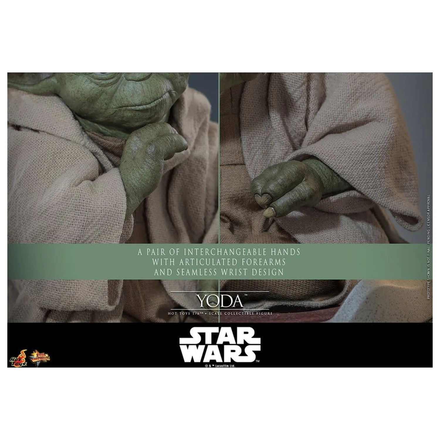 Star Wars: Revenge of the Sith Movie Masterpiece 1/6 Yoda akciófigura 14 cm termékfotó