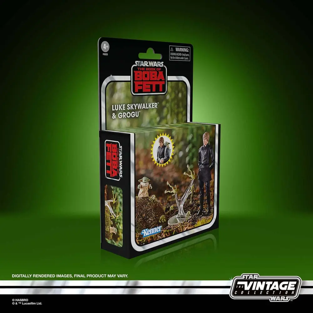 Star Wars: The Book of Boba Fett Vintage Collection Action Figures Luke Skywalker & Grogu 10 cm termékfotó