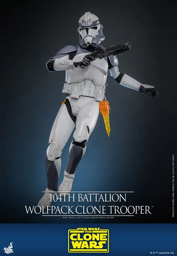 Star Wars The Clone Wars 1/6 104th Battalion Wolfpack Clone Trooper akciófigura 30 cm termékfotó