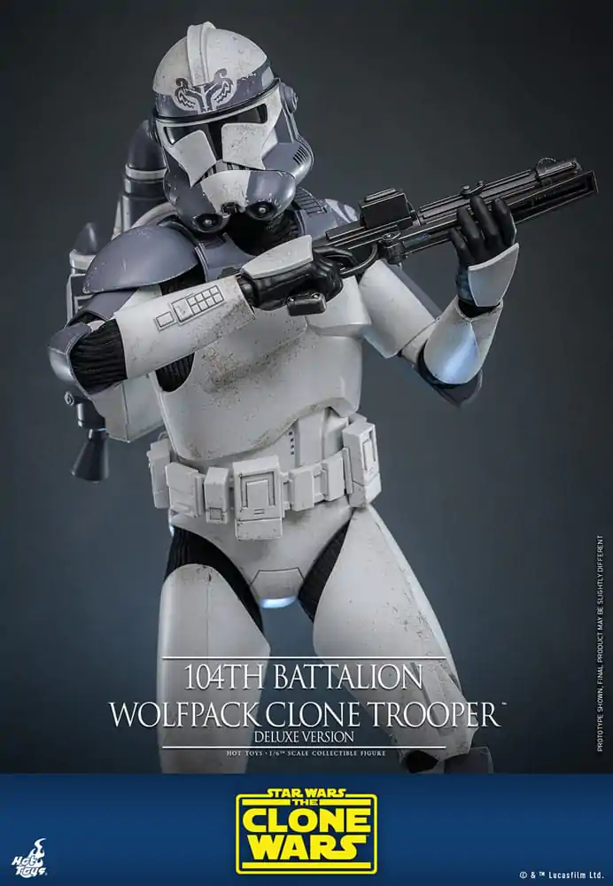 Star Wars The Clone Wars 1/6 104th Battalion Wolfpack Clone Trooper Deluxe Version akciófigura 30 cm termékfotó