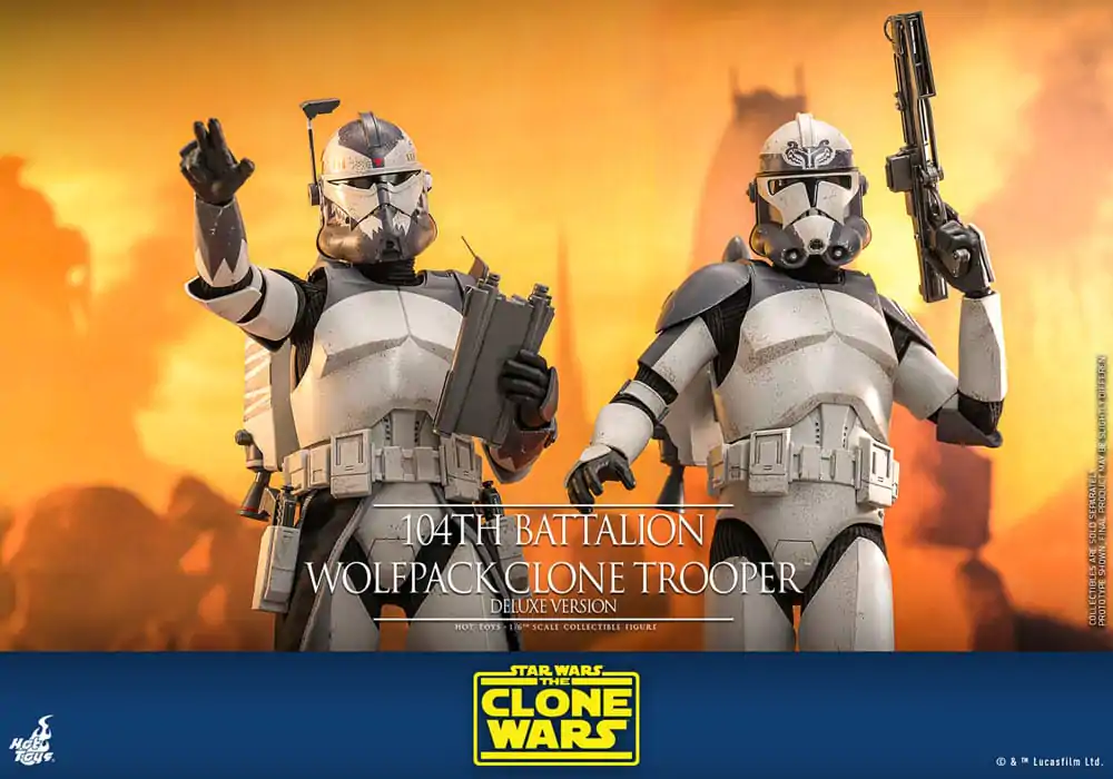 Star Wars The Clone Wars 1/6 104th Battalion Wolfpack Clone Trooper Deluxe Version akciófigura 30 cm termékfotó