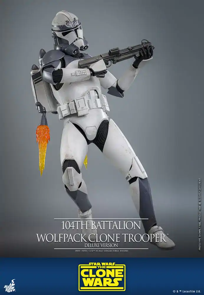 Star Wars The Clone Wars 1/6 104th Battalion Wolfpack Clone Trooper Deluxe Version akciófigura 30 cm termékfotó