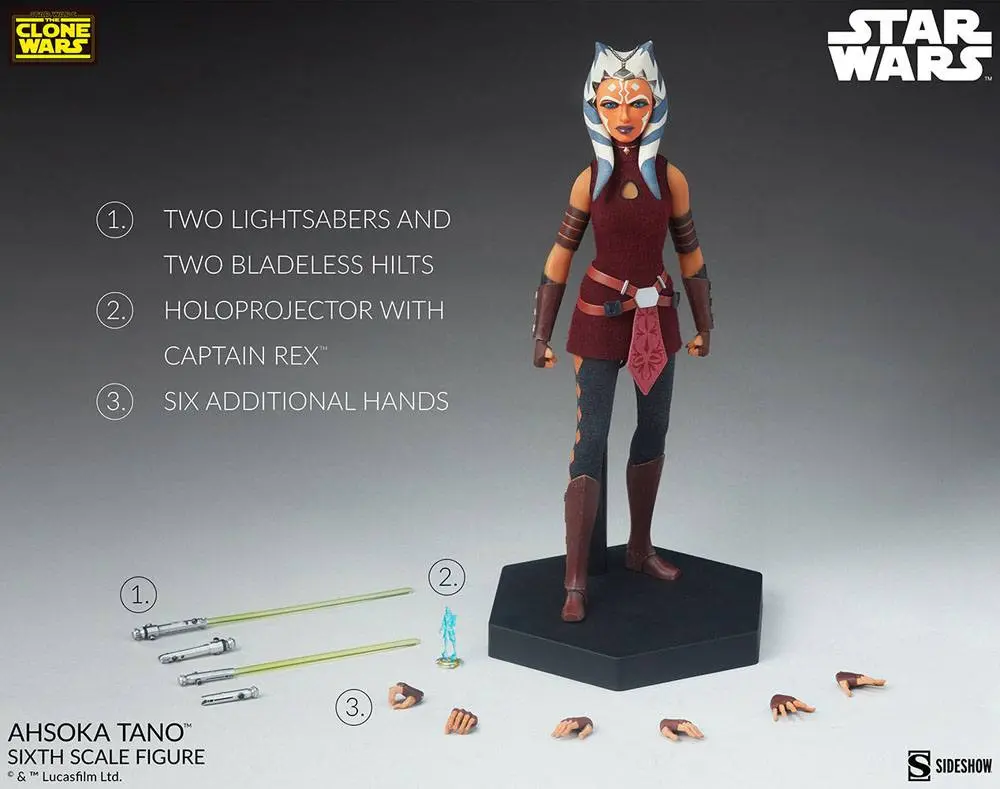Star Wars The Clone Wars 1/6 Ahsoka Tano akciófigura 27 cm termékfotó