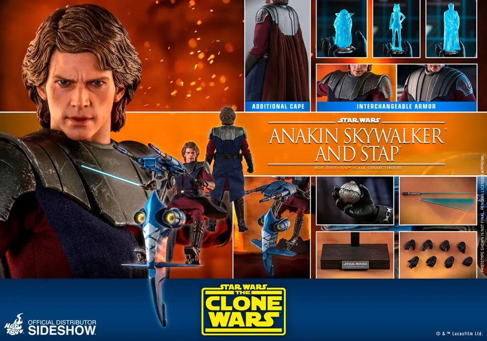 Star Wars The Clone Wars 1/6 Anakin Skywalker & STAP akciófigura 31 cm termékfotó