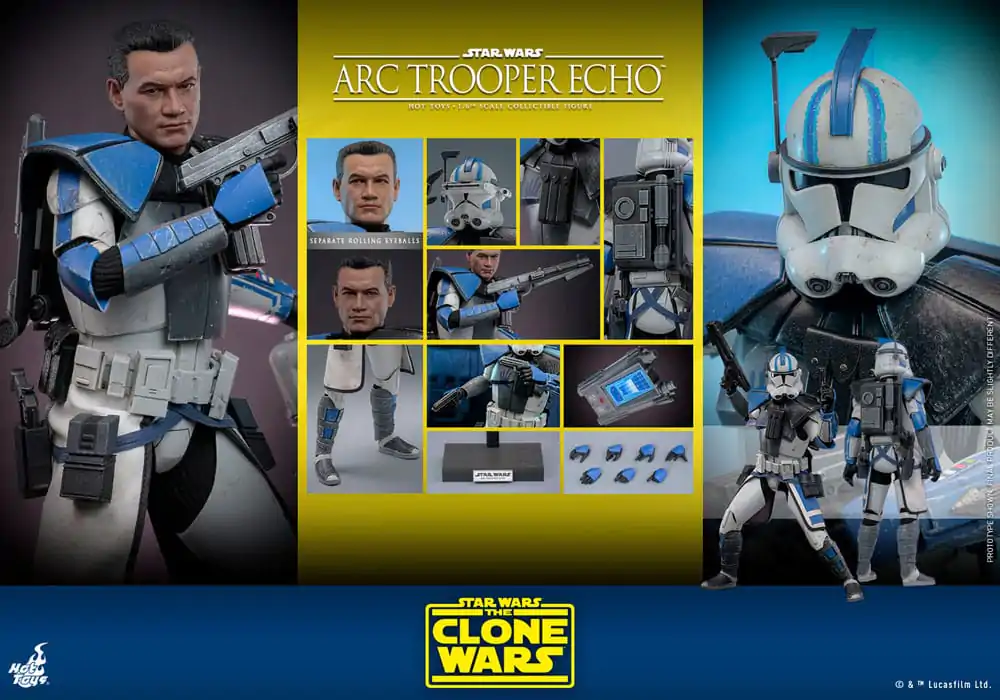 Star Wars: The Clone Wars 1/6 Arc Trooper Echo akciófigura 30 cm termékfotó