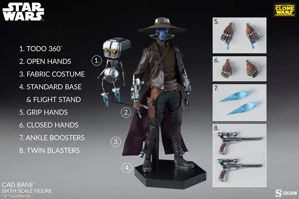 Star Wars The Clone Wars 1/6 Cad Bane akciófigura 32 cm termékfotó