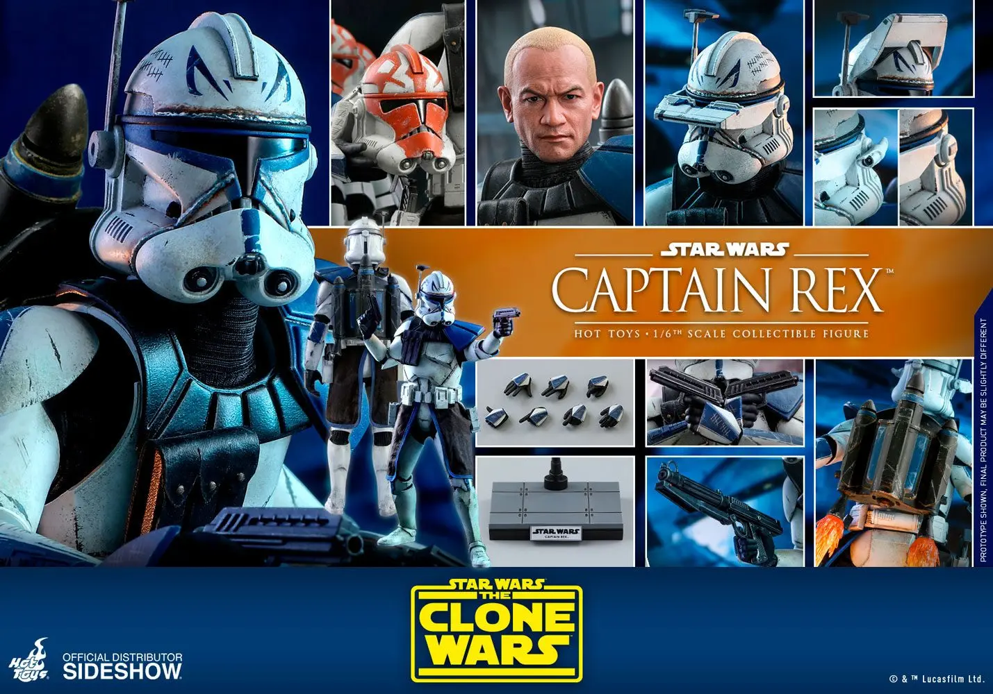 Star Wars The Clone Wars 1/6 Captain Rex akciófigura 30 cm termékfotó