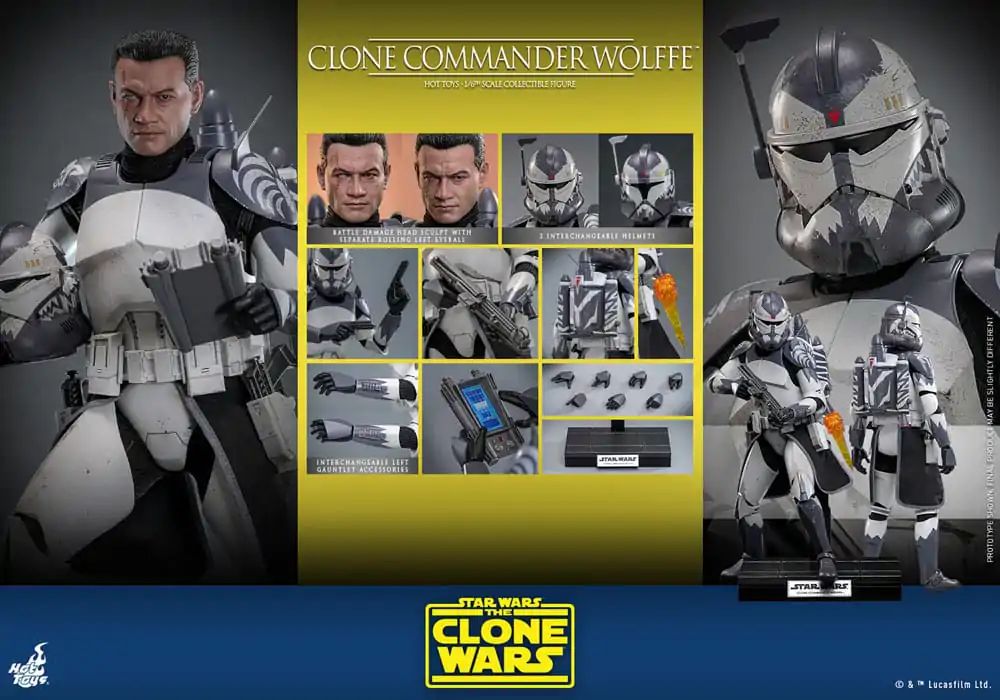 Star Wars: The Clone Wars 1/6 Clone Commander Wolffe akciófigura 30 cm termékfotó