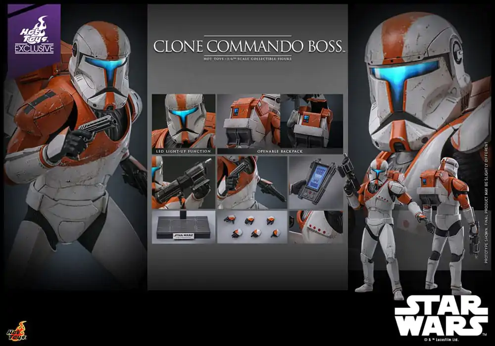 Star Wars: The Clone Wars 1/6 Clone Commando Boss Hot Toys Exkluzív akciófigura 30 cm termékfotó