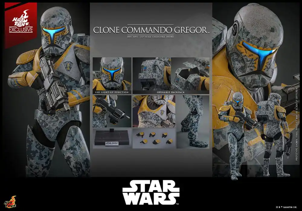 Star Wars: The Clone Wars 1/6 Clone Commando Gregor Hot Toys Exkluzív akciófigura 30 cm termékfotó