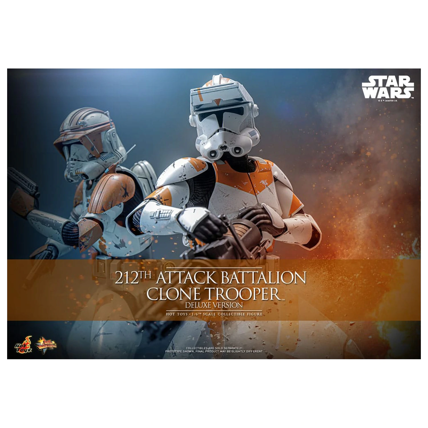 Star Wars: The Clone Wars akciófigura 1/6 212th Attack Battalion Clone Trooper Deluxe Version 30 cm termékfotó