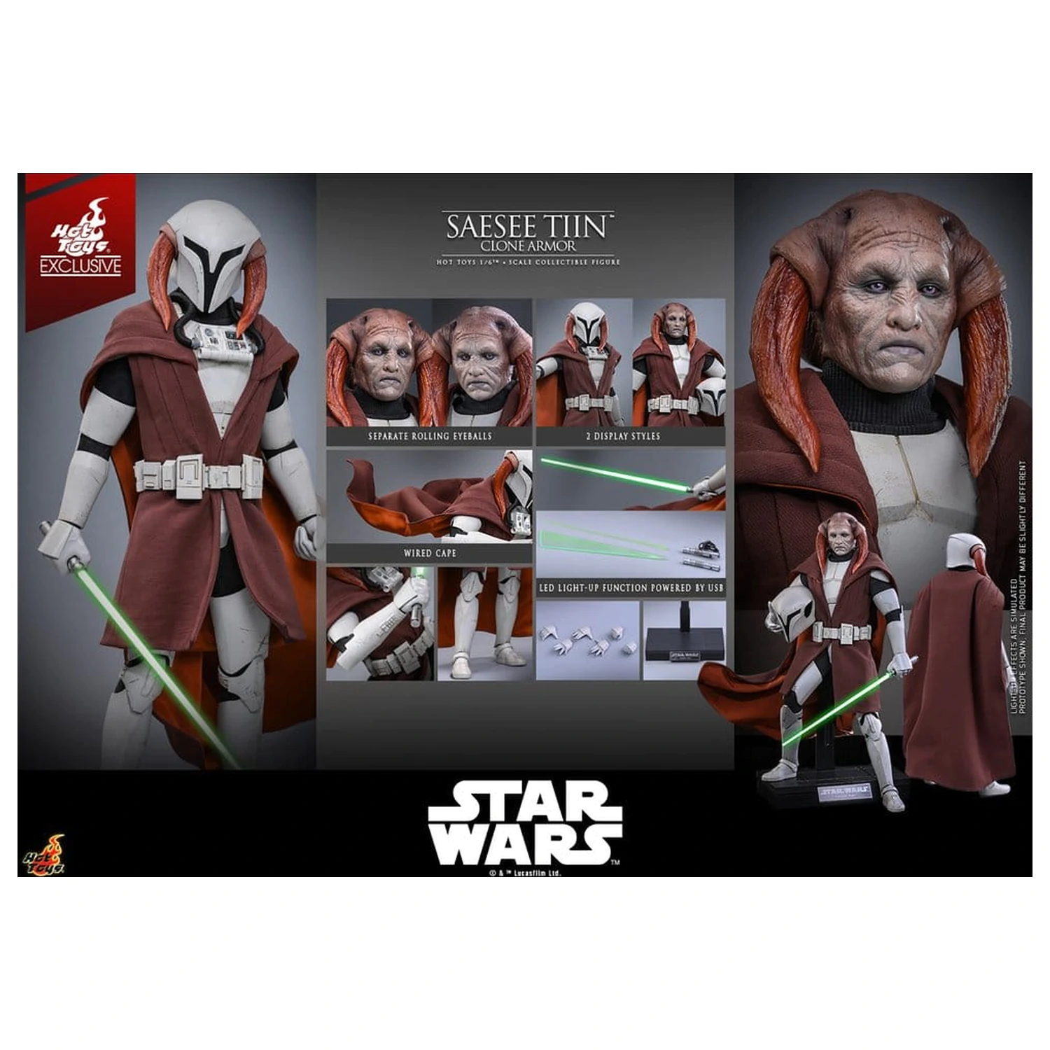 Star Wars: The Clone Wars Television Masterpiece akciófigura 1/6 Saesee Tiin (Clone Armor) 32 cm termékfotó