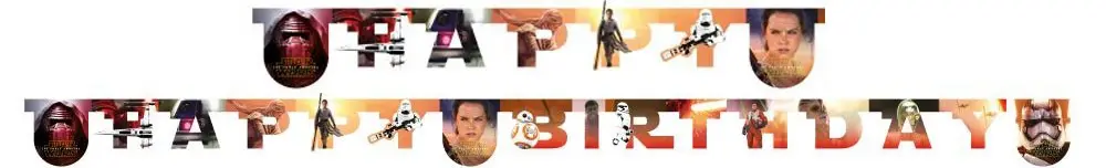 Star Wars The Force Awakens Happy Birthday felirat 210 cm termékfotó