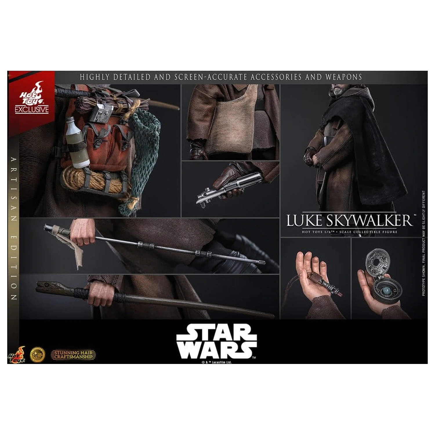 Star Wars: The Last Jedi Movie Masterpiece 1/6 Luke Skywalker (Artisan Edition) akciófigura 29 cm termékfotó