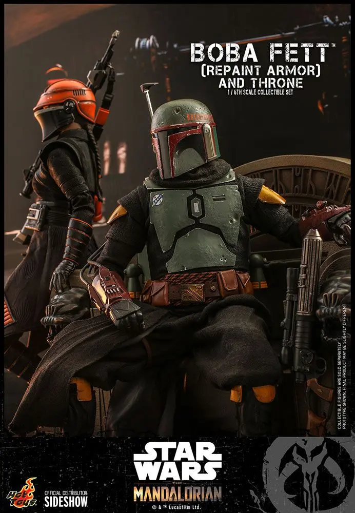 Star Wars The Mandalorian 1/6 Boba Fett (Repaint Armor) and Throne akciófigura 30 cm termékfotó