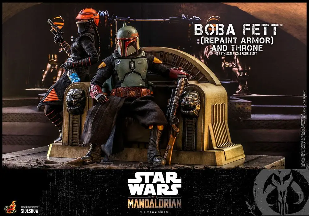 Star Wars The Mandalorian 1/6 Boba Fett (Repaint Armor) and Throne akciófigura 30 cm termékfotó