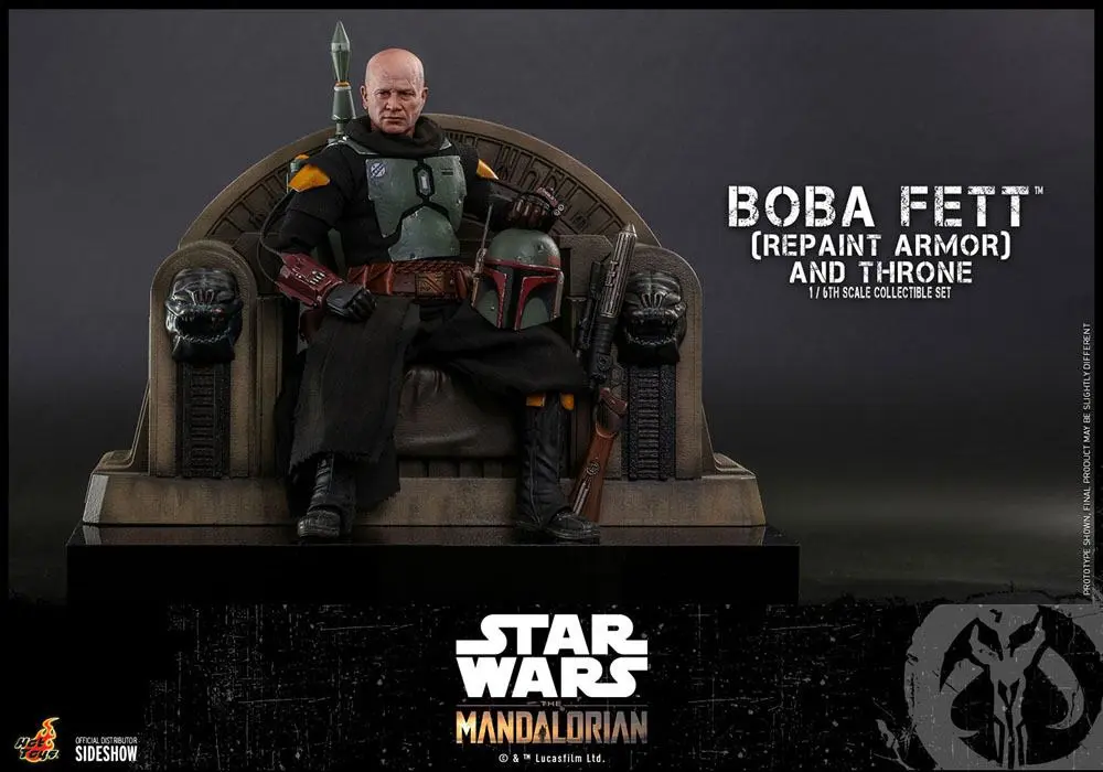 Star Wars The Mandalorian 1/6 Boba Fett (Repaint Armor) and Throne akciófigura 30 cm termékfotó