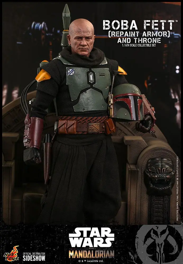 Star Wars The Mandalorian 1/6 Boba Fett (Repaint Armor) and Throne akciófigura 30 cm termékfotó