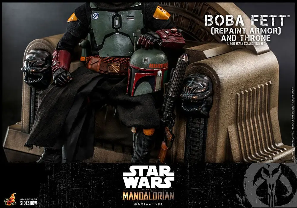 Star Wars The Mandalorian 1/6 Boba Fett (Repaint Armor) and Throne akciófigura 30 cm termékfotó