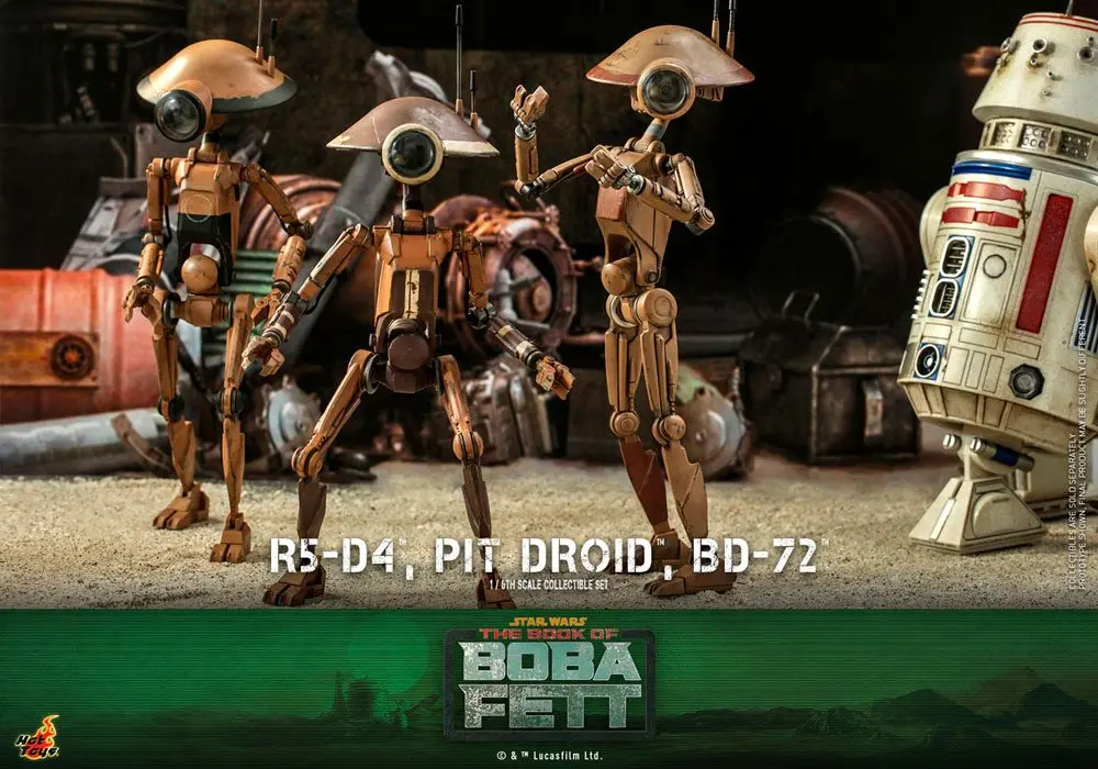 Star Wars The Mandalorian 1/6 R5-D4, Pit Droid, & BD-72 akciófigurák termékfotó