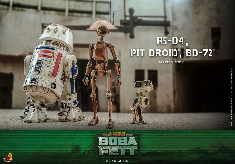 Star Wars The Mandalorian 1/6 R5-D4, Pit Droid, & BD-72 akciófigurák termékfotó