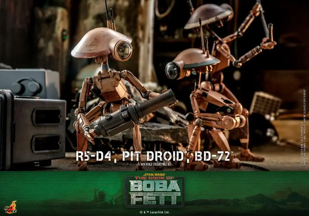 Star Wars The Mandalorian 1/6 R5-D4, Pit Droid, & BD-72 akciófigurák termékfotó