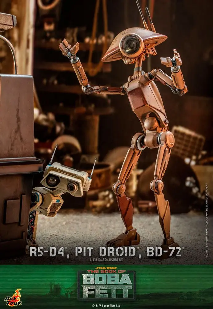 Star Wars The Mandalorian 1/6 R5-D4, Pit Droid, & BD-72 akciófigurák termékfotó