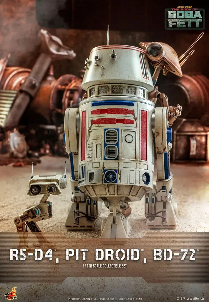 Star Wars The Mandalorian 1/6 R5-D4, Pit Droid, & BD-72 akciófigurák termékfotó