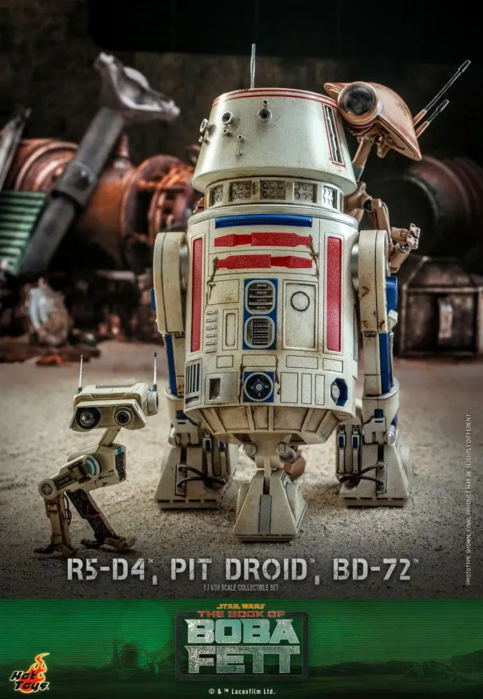 Star Wars The Mandalorian 1/6 R5-D4, Pit Droid, & BD-72 akciófigurák termékfotó