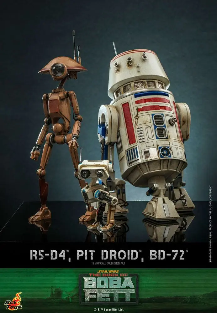 Star Wars The Mandalorian 1/6 R5-D4, Pit Droid, & BD-72 akciófigurák termékfotó