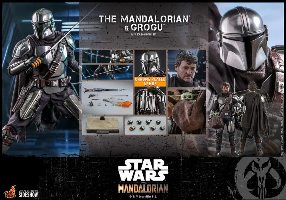 Star Wars The Mandalorian 1/6 The Mandalorian &amp; Grogu akciófigura 30 cm termékfotó