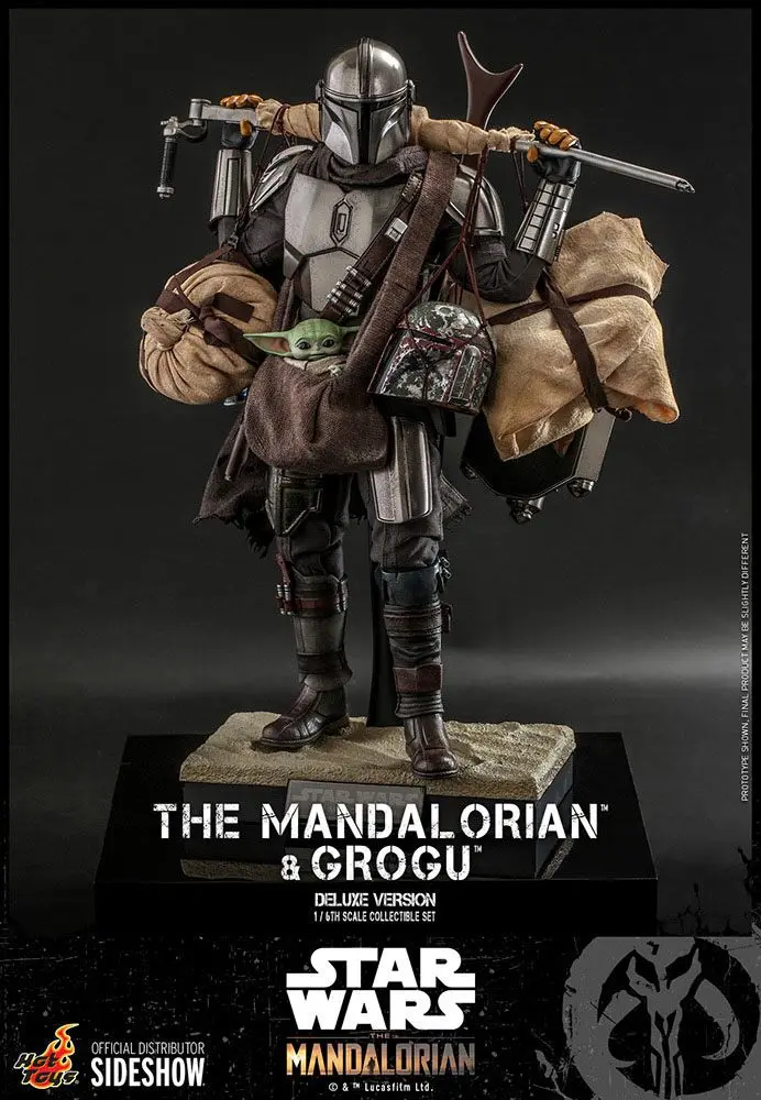 Star Wars The Mandalorian 2-Pack 1/6 The Mandalorian &amp; Grogu Deluxe Version akciófigura 30 cm termékfotó