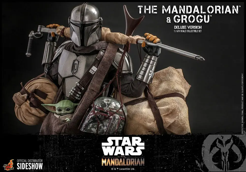 Star Wars The Mandalorian 2-Pack 1/6 The Mandalorian &amp; Grogu Deluxe Version akciófigura 30 cm termékfotó