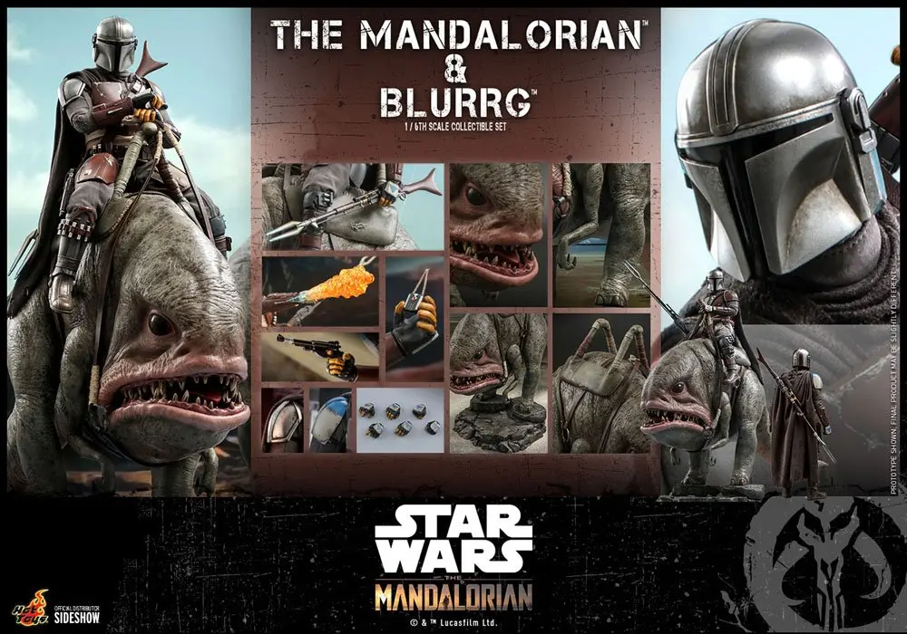 Star Wars The Mandalorian 2-Pack 1/6 The Mandalorian &amp; Blurrg akciófigura 37 cm termékfotó