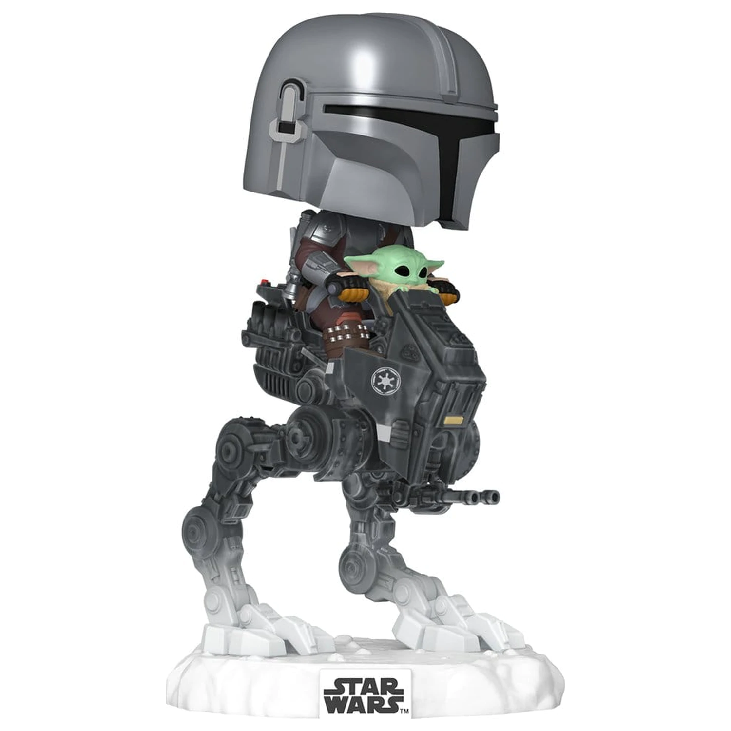 Star Wars: The Mandalorian and Grogu Funko POP! Rides Deluxe Vinyl Bobblehead figura The Mandalorian with Grogu in Imperial Remnant AT-RT  termékfotó
