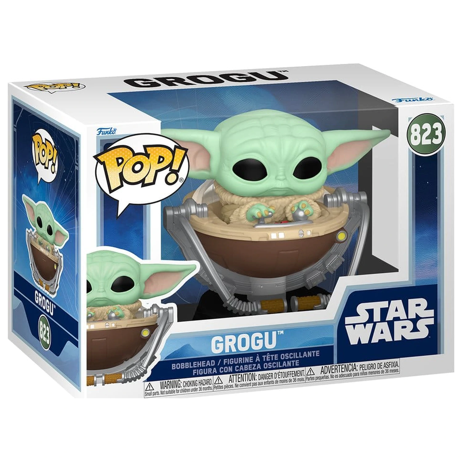 Star Wars: The Mandalorian and Grogu Funko POP! Vinyl Bobblehead figura Grogu in Pram 9 cm termékfotó