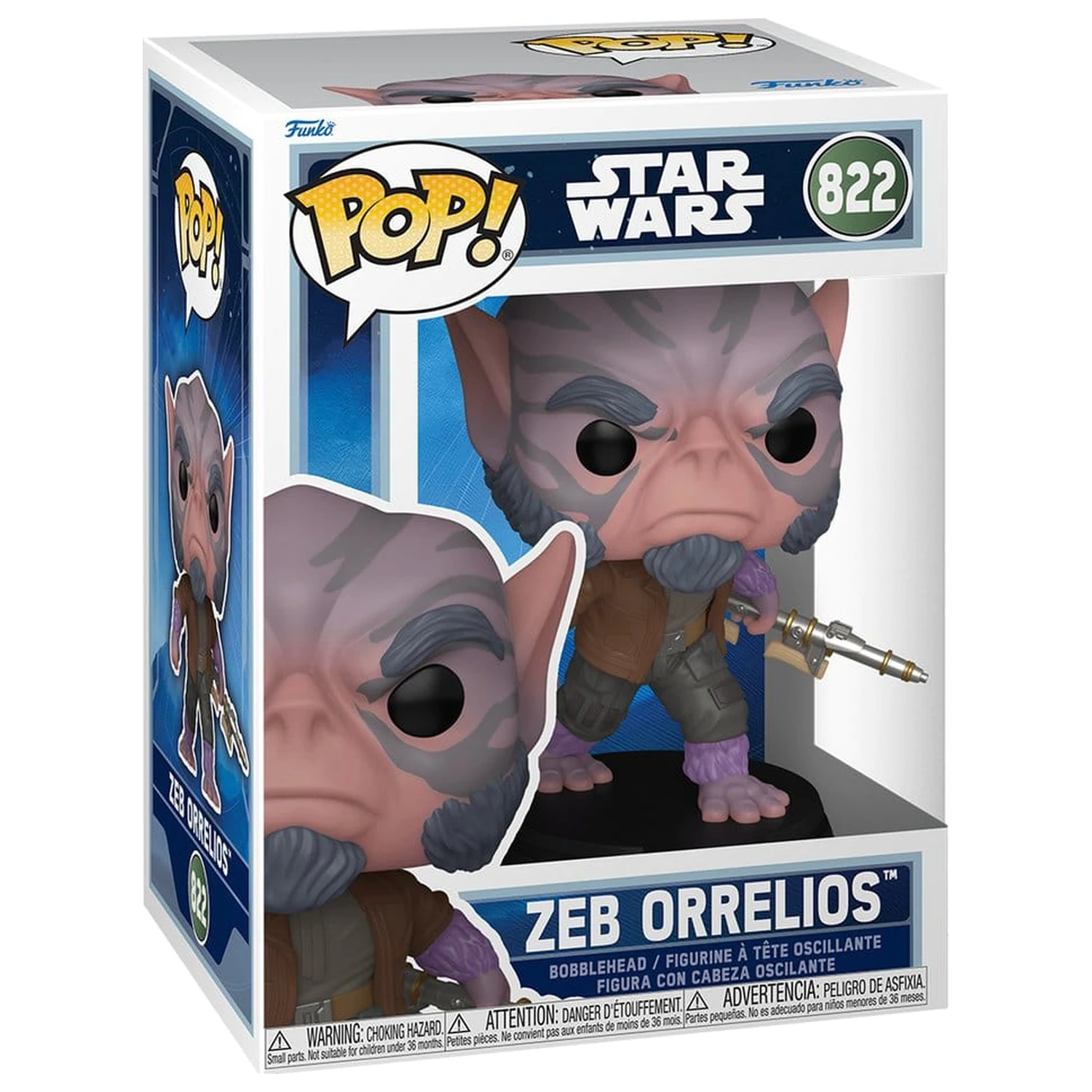 Star Wars: The Mandalorian and Grogu Funko POP! Vinyl Bobblehead figura Zeb Orrelios 9 cm termékfotó