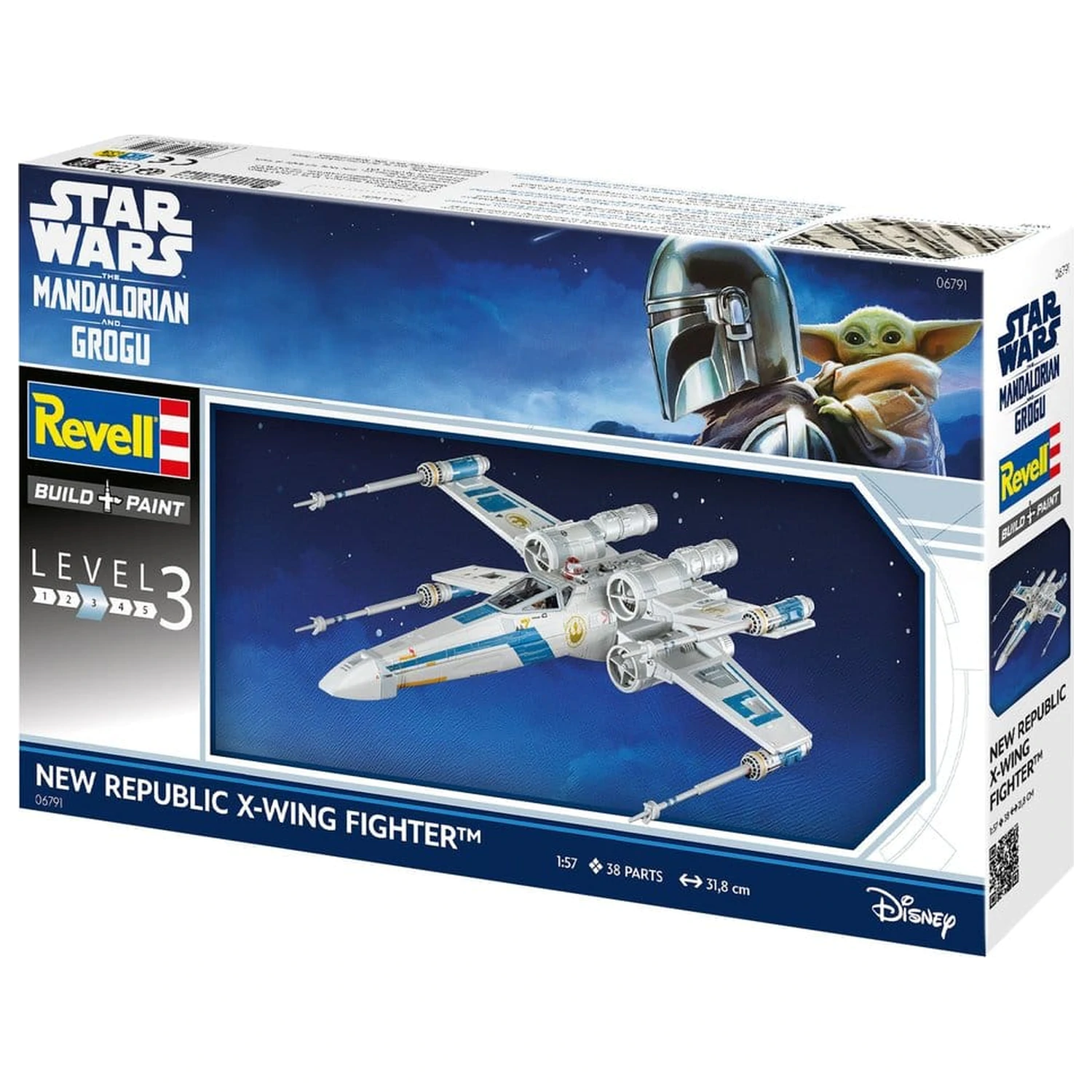 Star Wars The Mandalorian and Grogu Revell 1/57 New Republic X-Wing Fighter modell készlet 22 cm termékfotó