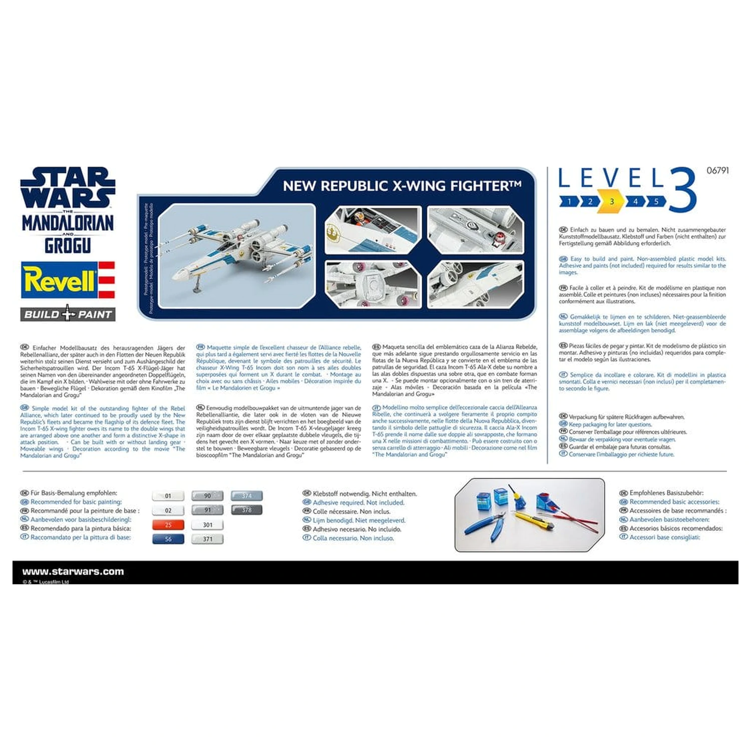 Star Wars The Mandalorian and Grogu Revell 1/57 New Republic X-Wing Fighter modell készlet 22 cm termékfotó