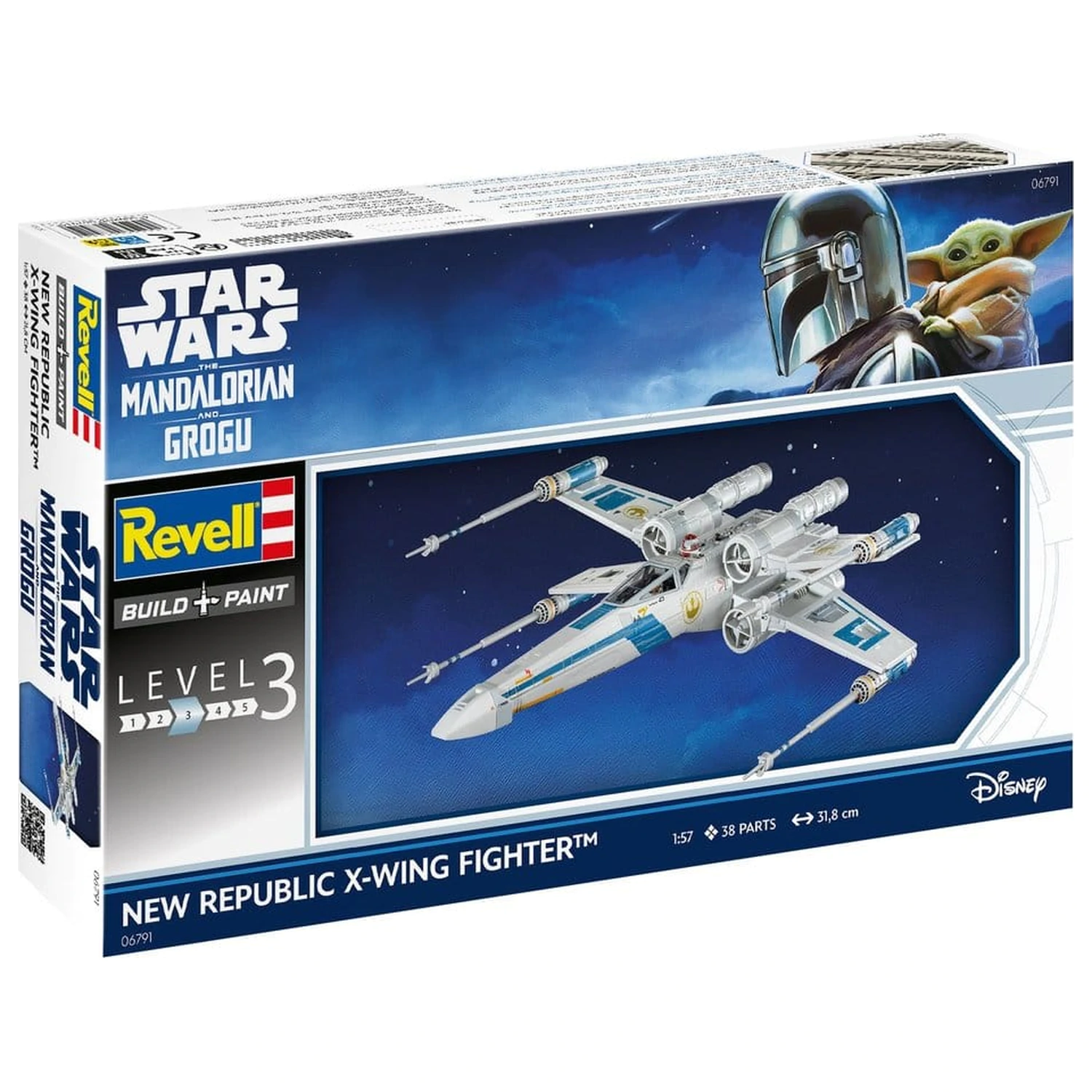 Star Wars The Mandalorian and Grogu Revell 1/57 New Republic X-Wing Fighter modell készlet 22 cm termékfotó