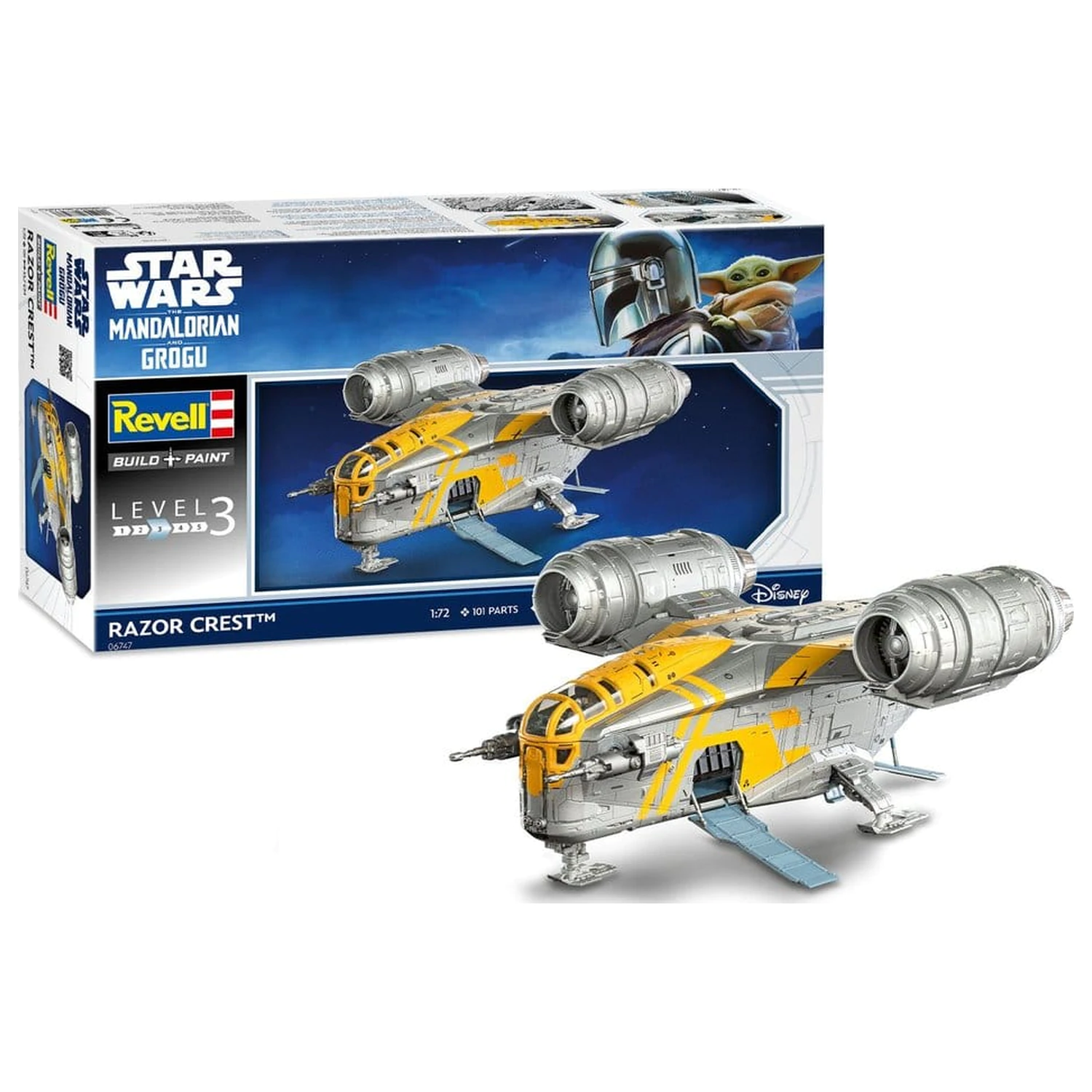 Star Wars The Mandalorian and Grogu Revell 1/72 Razor Crest modell készlet 34 cm termékfotó