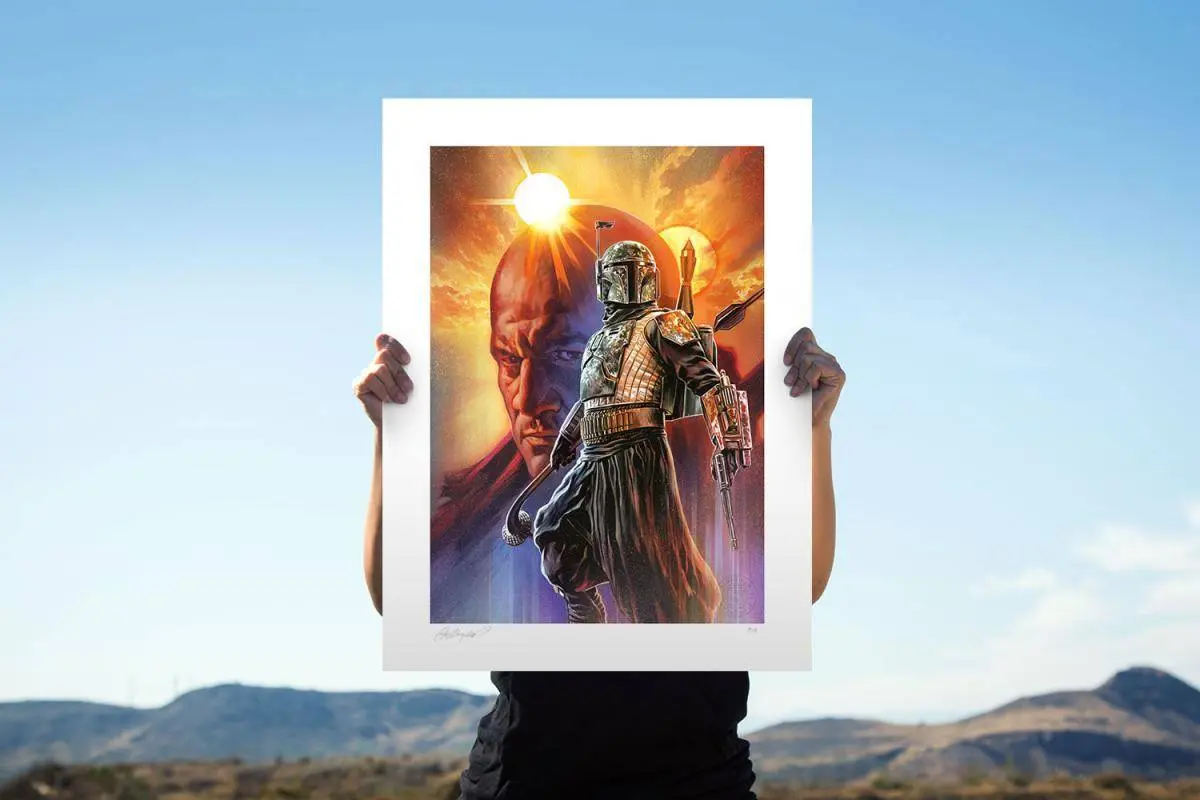 Star Wars: The Mandalorian Art Print Boba Fett: The Gunslinger 46 x 61 cm - keretezetlen vászonkép termékfotó