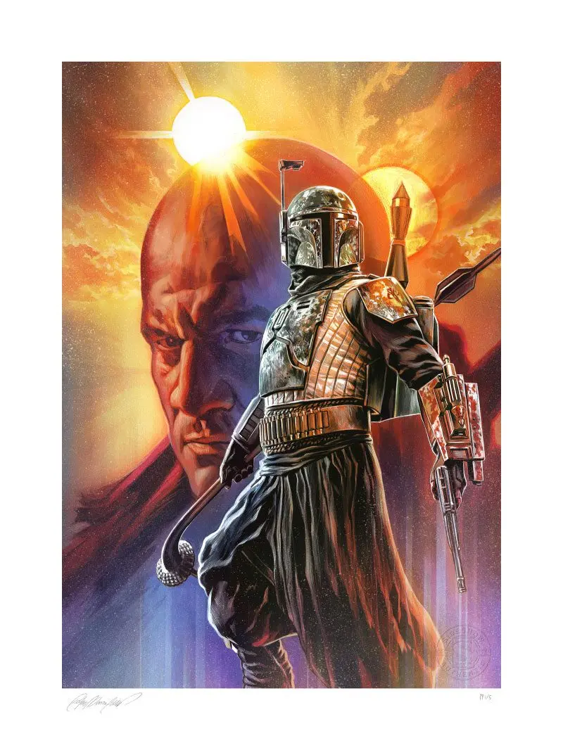 Star Wars: The Mandalorian Art Print Boba Fett: The Gunslinger 46 x 61 cm - keretezetlen vászonkép termékfotó