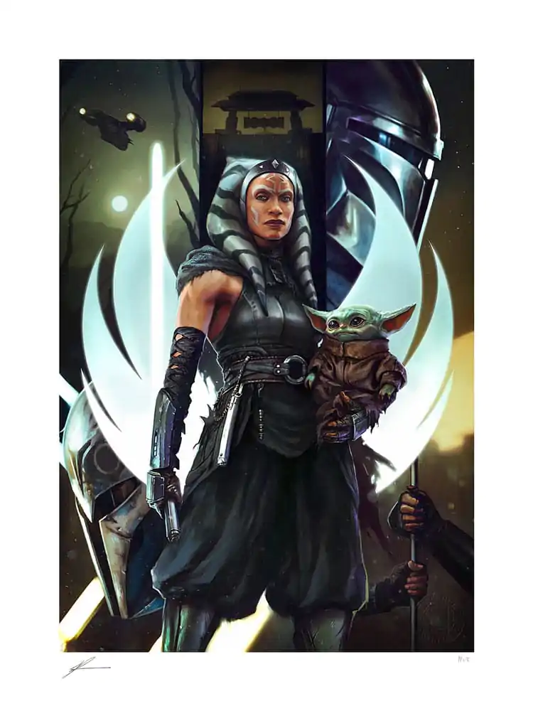 Star Wars: The Mandalorian Art Print The Jedi: Ahsoka Tano &amp; Grogu 46 x 61 cm - keretezetlen vászonkép termékfotó
