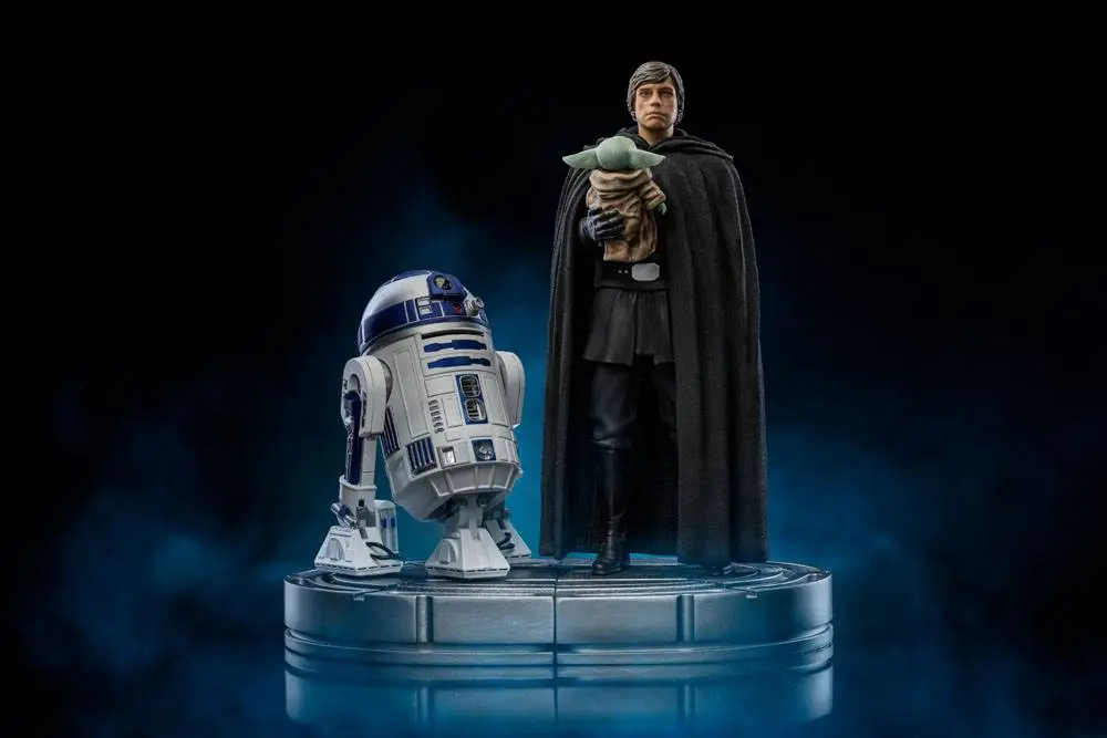 Star Wars The Mandalorian Art Scale 1/10 Luke Skywalker and Grogu szobor figura 21 cm termékfotó