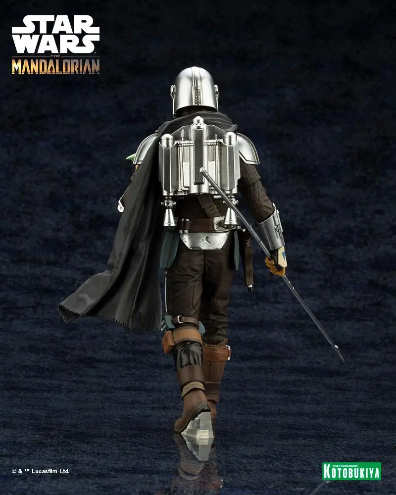 Star Wars The Mandalorian ARTFX 1/10 Mandalorian &amp; Grogu with Beskar Staff szobor figura 18 cm termékfotó