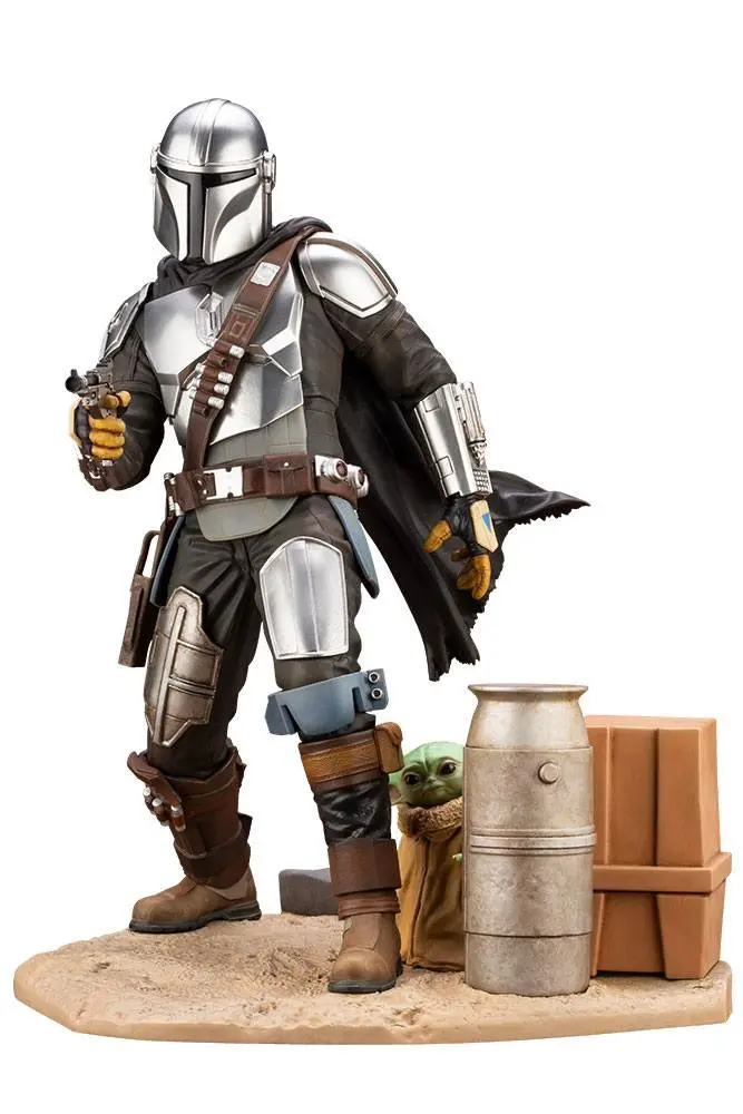 Star Wars The Mandalorian ARTFX 1/7 Mandalorian &amp; The Child szobor figura 26 cm termékfotó